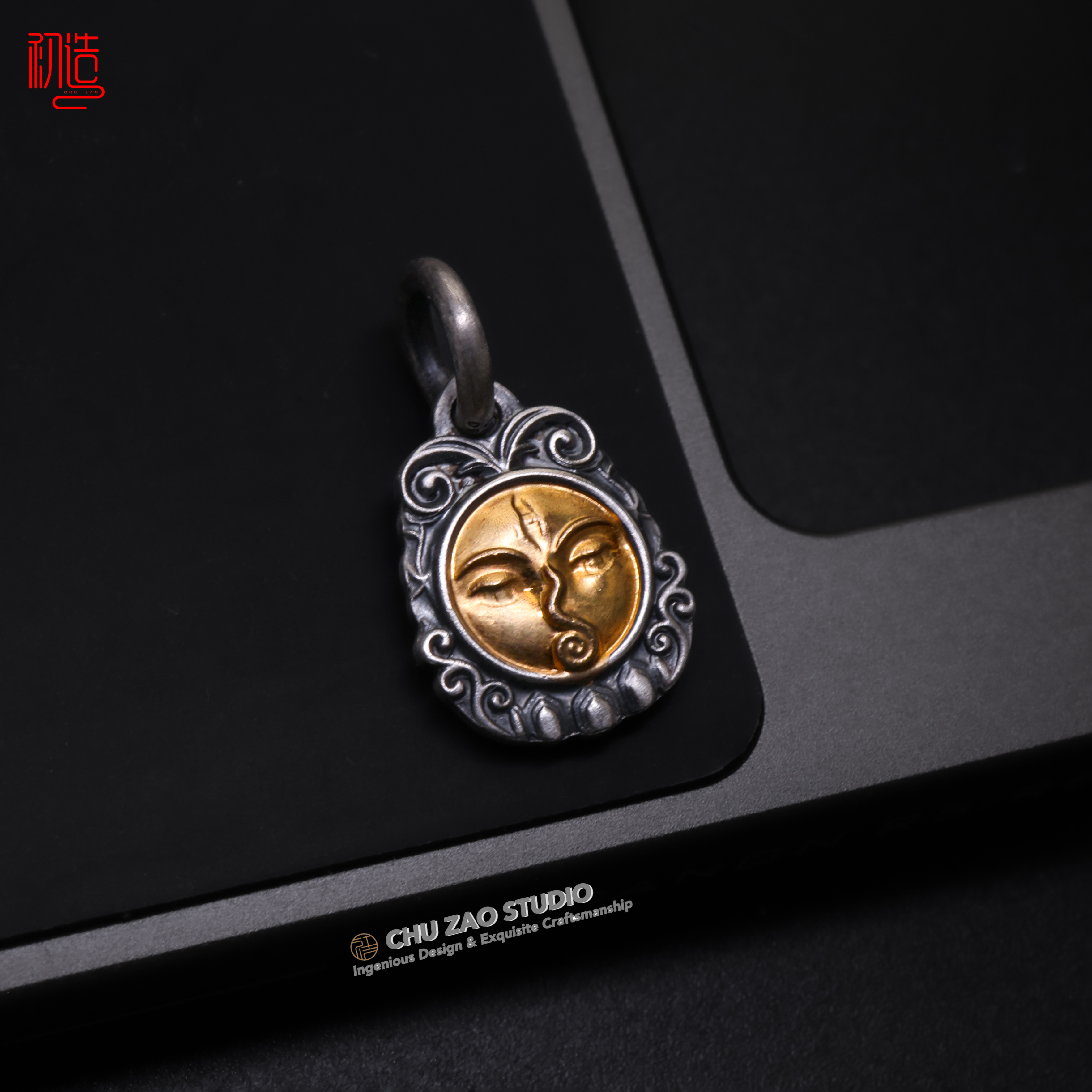 925银银制品 【初造】金银系列.十相自在18k镶嵌配饰在侧挂手工时尚