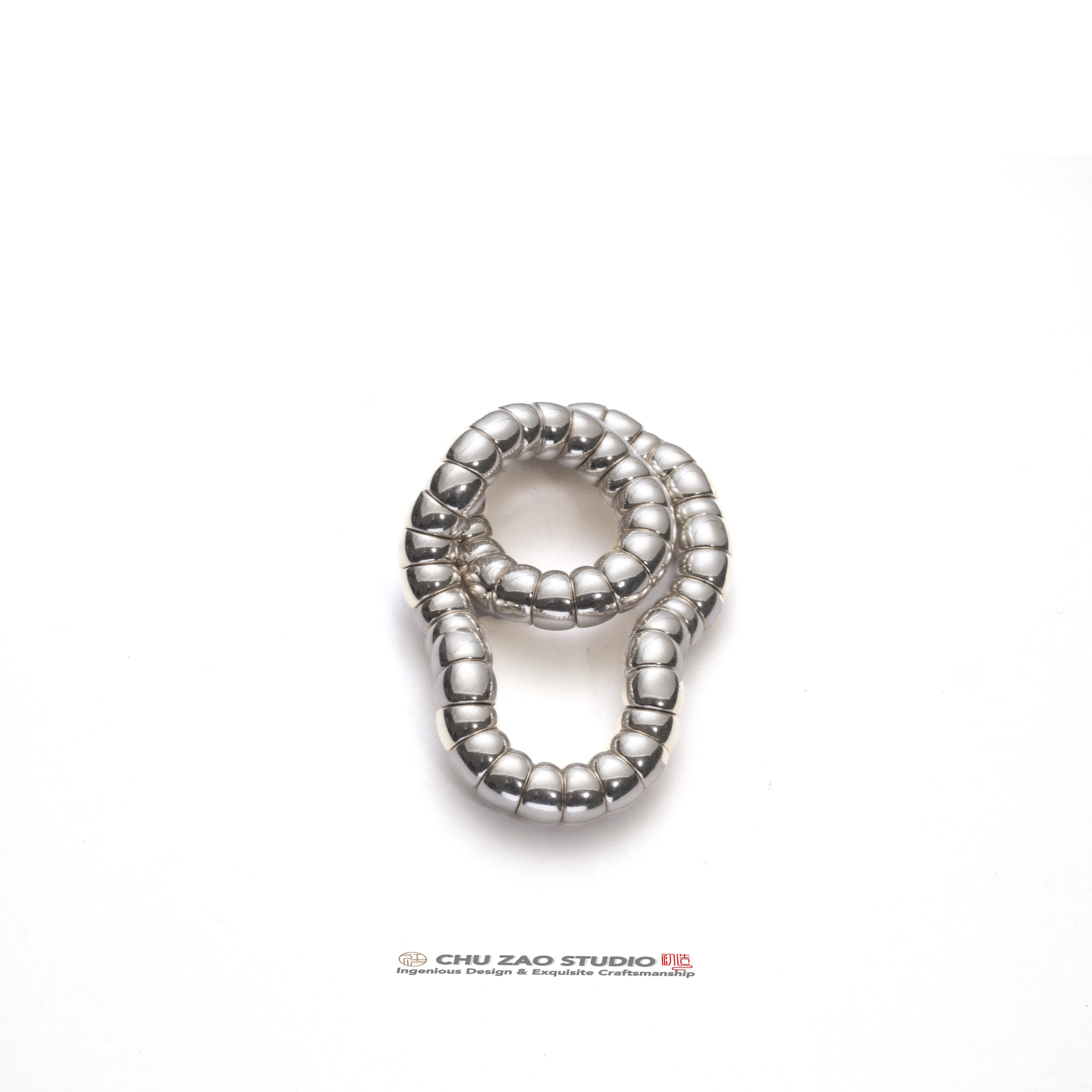 925银手链 【初造】s925大肠银手链单圈手工百搭简约白色复古