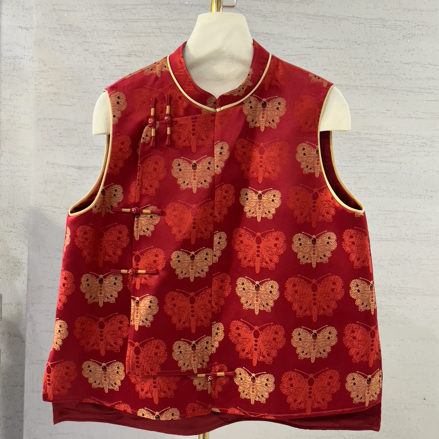 蓝大【沉香】宋锦新中式马甲9202