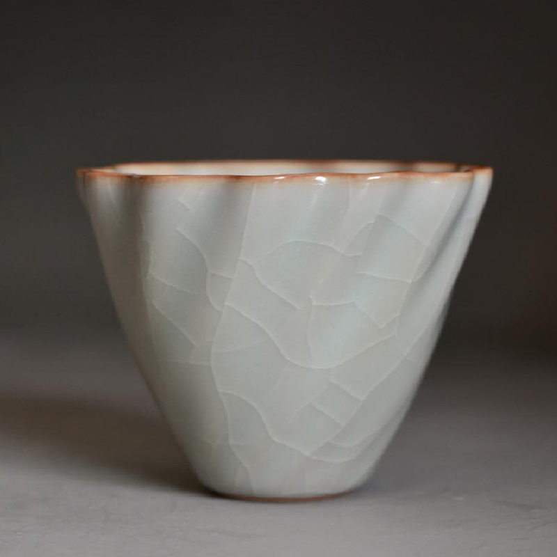 柏采汝窑名窑纯手工复古主人杯天青釉粉青四代釉玉旋杯BR-212BX