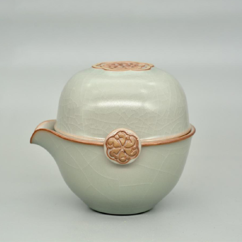 柏采汝窑名窑纯手工天青釉粉青四代釉旅行茶具套装CB-109BX