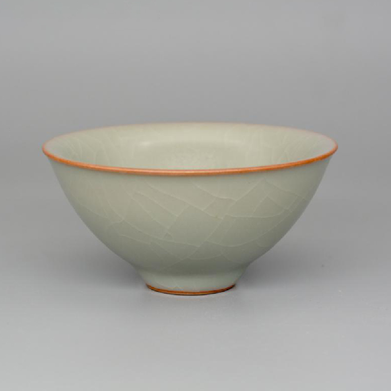 柏采汝窑名窑纯手工复古主人杯天青釉粉青四代釉小阔口杯BR-215BX