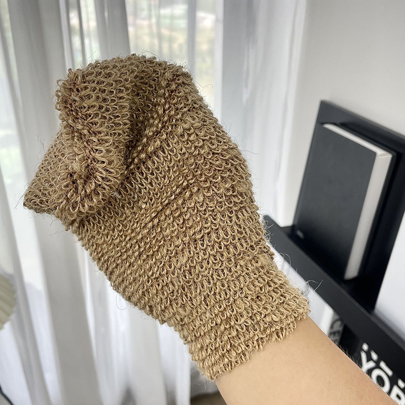 （黄麻搓澡巾）家用浴室双面搓泥去污洗澡手套黄麻搓澡巾Z