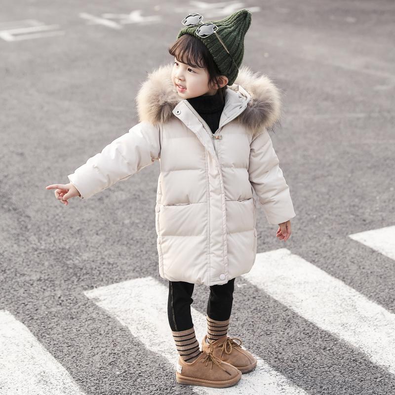 儿童服女童2023新款韩版女宝宝中长款洋气小童装冬季加厚外套