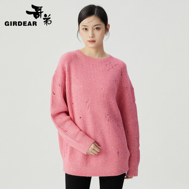 GIRDEAR/哥弟新款时尚明星同款满天繁星星空套头针织毛衣 1399668