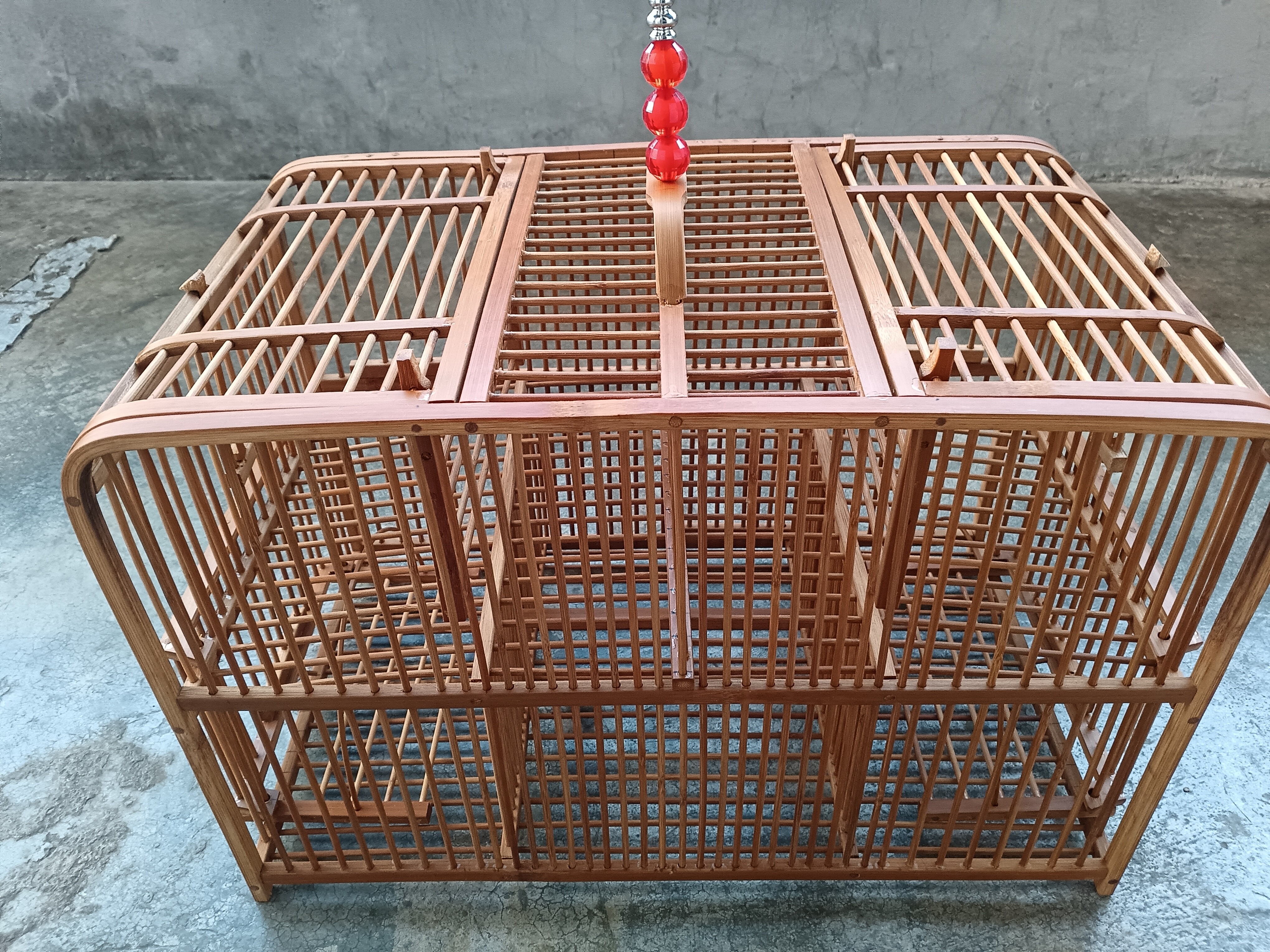 鸟笼活动四门画眉八哥打笼青皮泡油款丝距1.1长47cm宽27cm高31cm