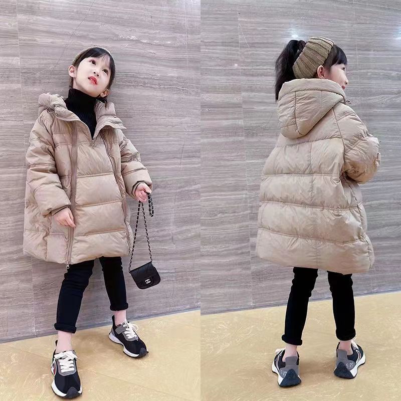 波司澄女童羽绒服冬季2023新款儿童洋气中长款外套中大童时尚外穿