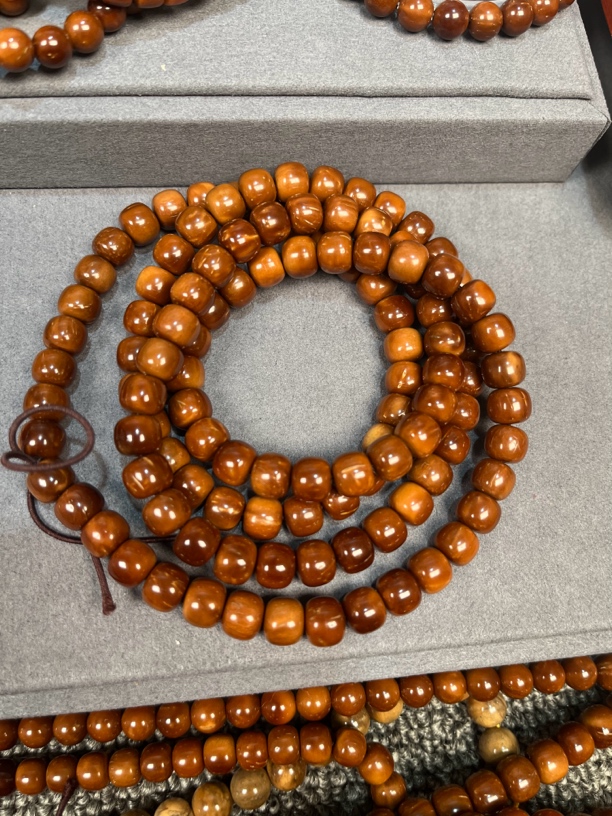 天然库克老型珠素串114颗7*8mm普挑（少棕眼棕线）