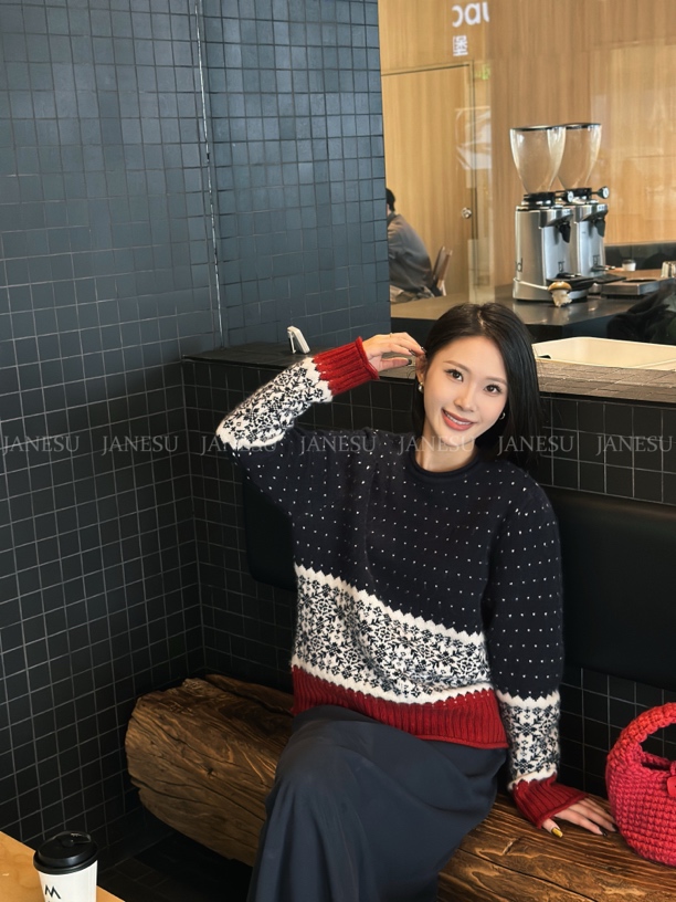 JOUOCOKO复古山羊绒羊驼毛面料毛衣
