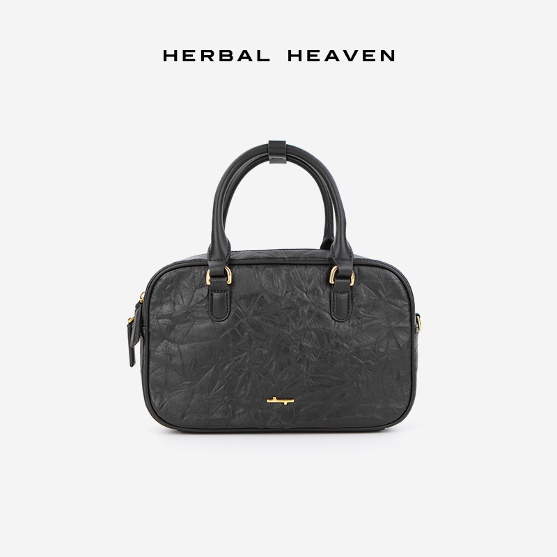 食草堂正品新款高级感时尚简约百搭抓皱女士手提斜跨包云薇（H）