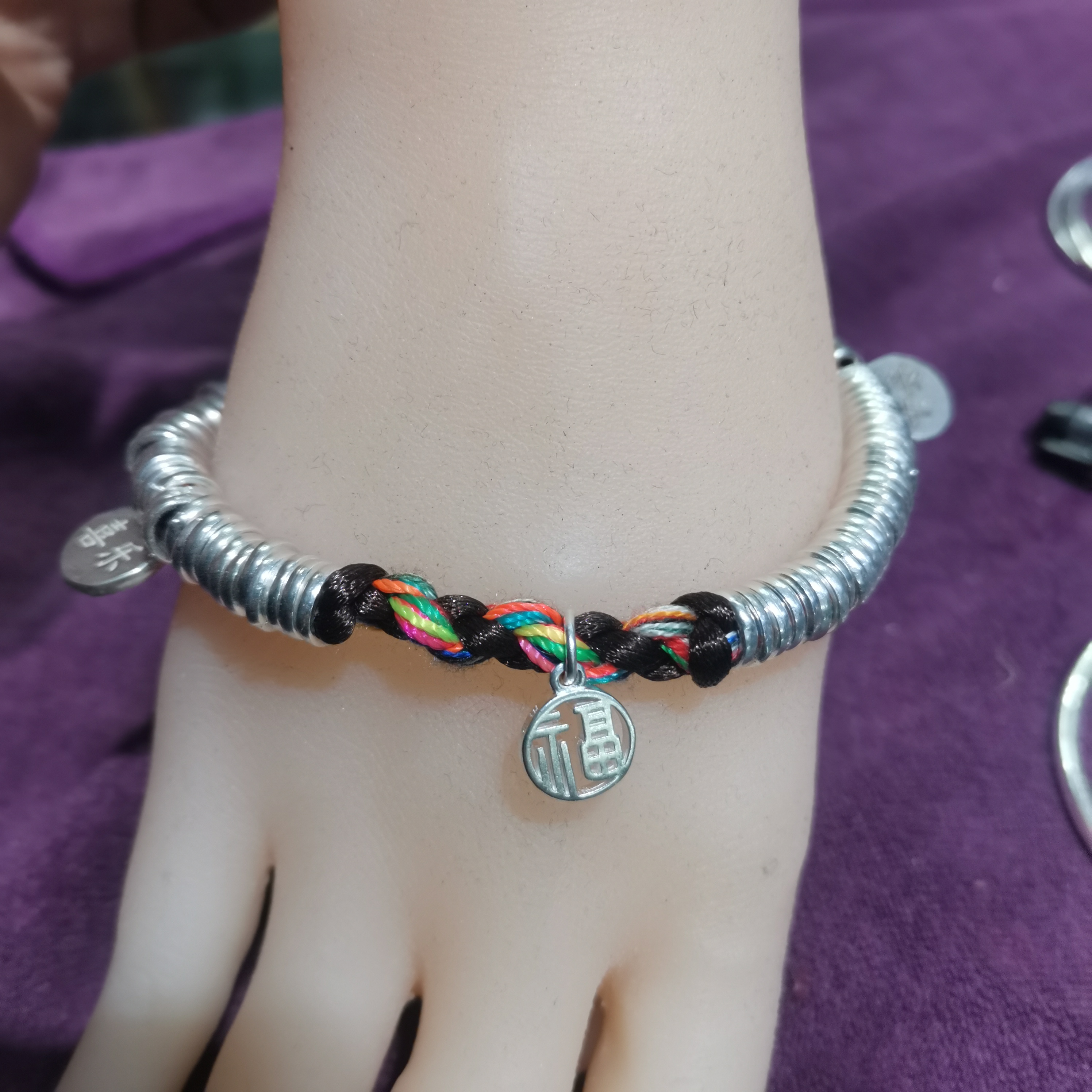 足银手链 精品足银盘缠手链