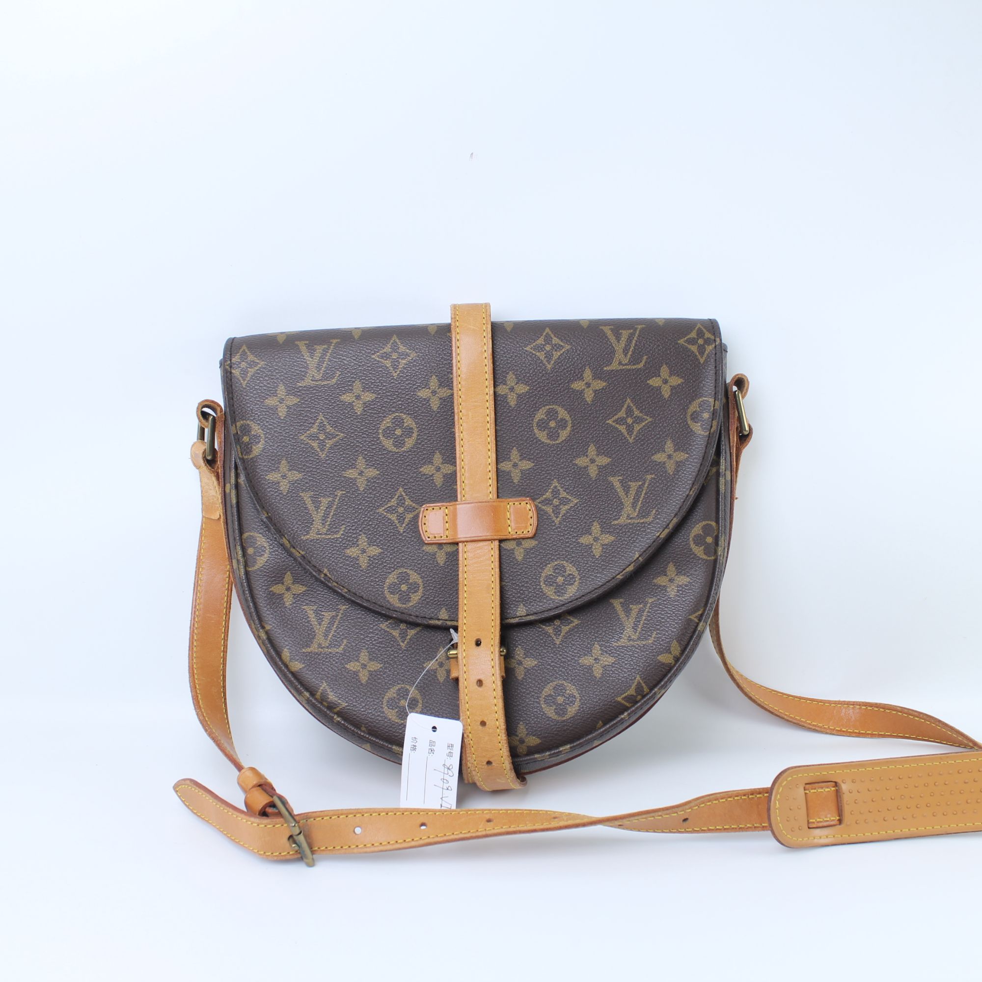 95新 LouisVuitton/路易威登 VI.8909老花大号盾牌包单肩斜跨包