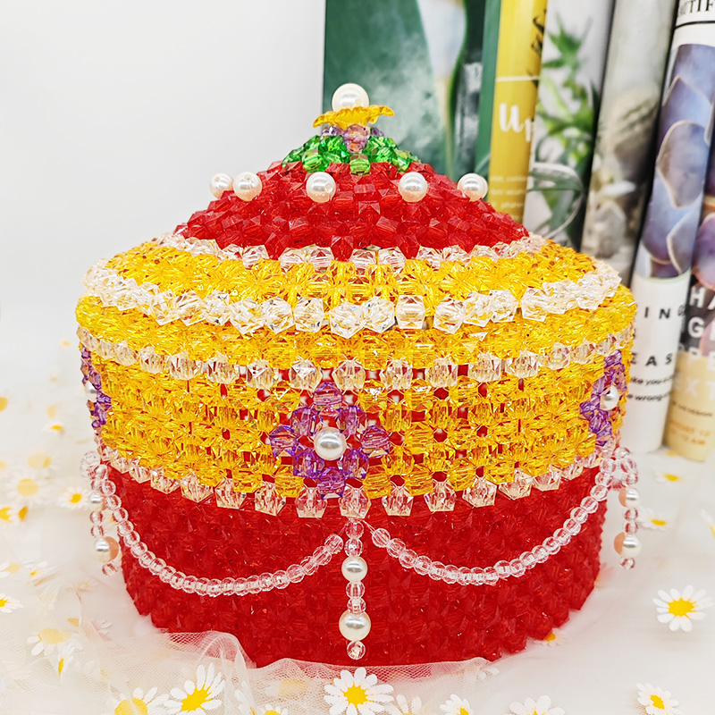 手工串珠蒙古包糖果盒客厅装饰摆件工艺品创意家居摆设成品复古