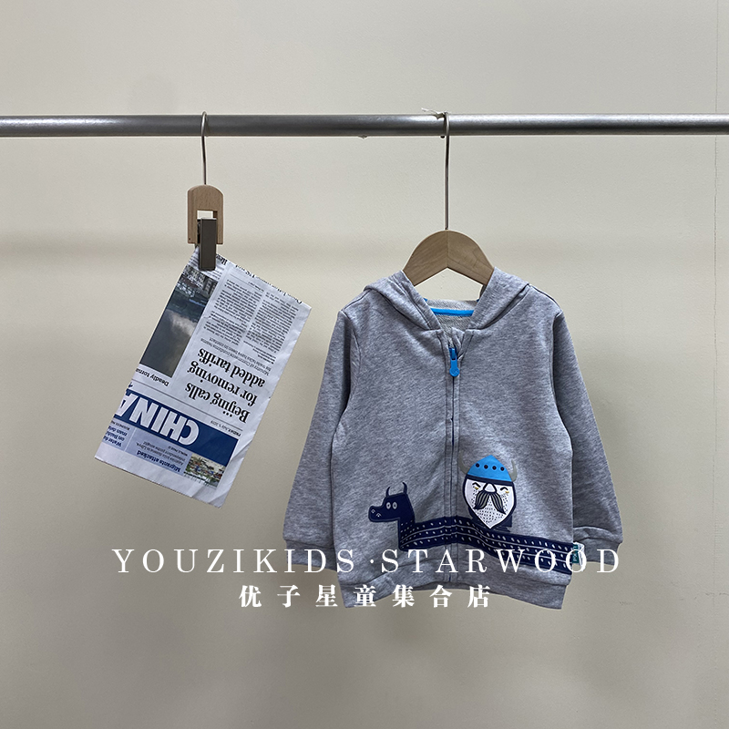 优儿宝贝【春款浮力】春秋儿童外套1011506小童宝超柔连帽卫衣外套