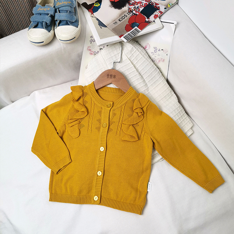 哎蔴蔴【春款特价】春秋儿童毛衣9012301女童宝宝韩版纯棉针织开衫