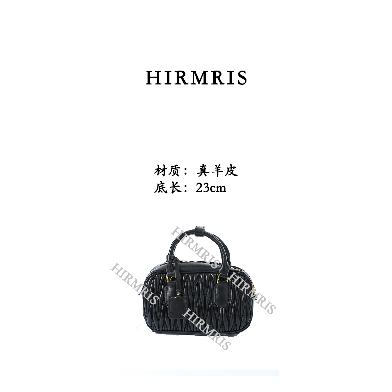 HIRMRIS手工真皮包MZ220 缪保保球黑色