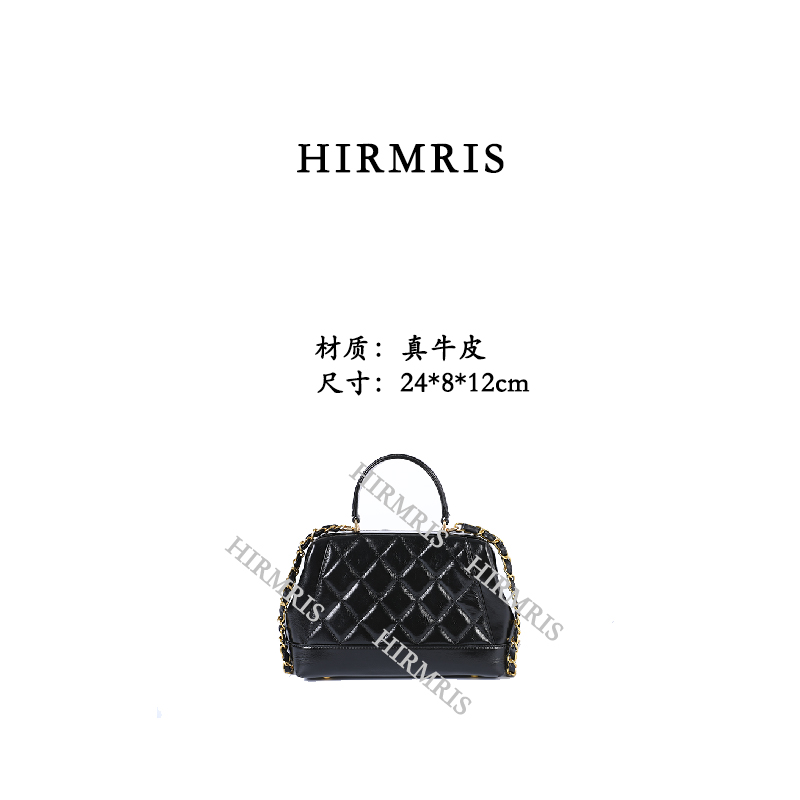 HIRMRIS手工真皮包CZ570  医中香黑24