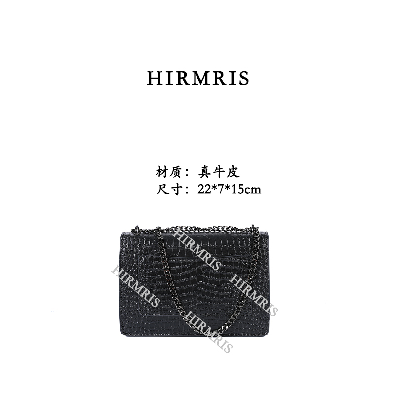 HIRMRIS手工真皮包550591  鳄流苏阳黑