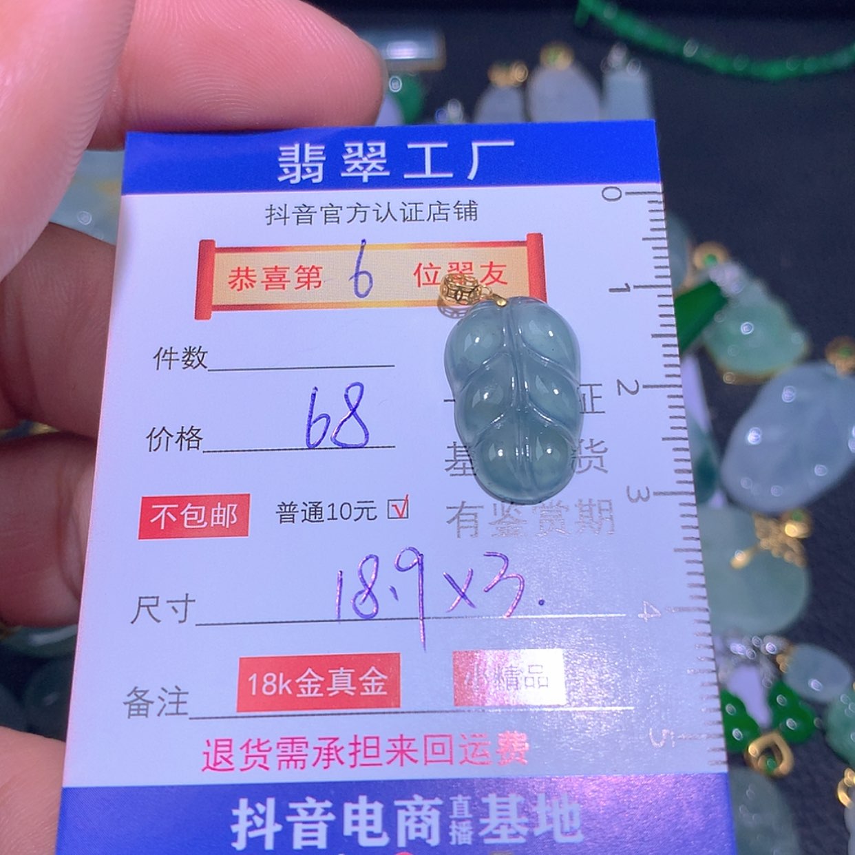 【闪购商品】翡翠颈饰18K金镶嵌
