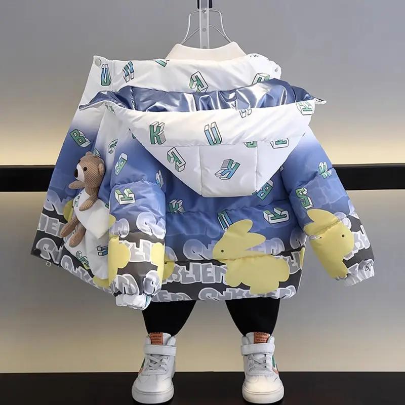 男童棉服2023新款洋气羽绒宝宝冬装加厚棉袄衣服儿童免洗棉衣外套