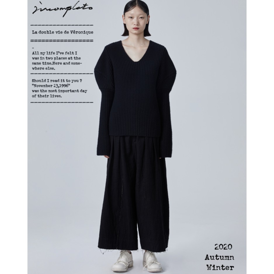 incompleto/若缺立体袖粗针毛衣 in0213