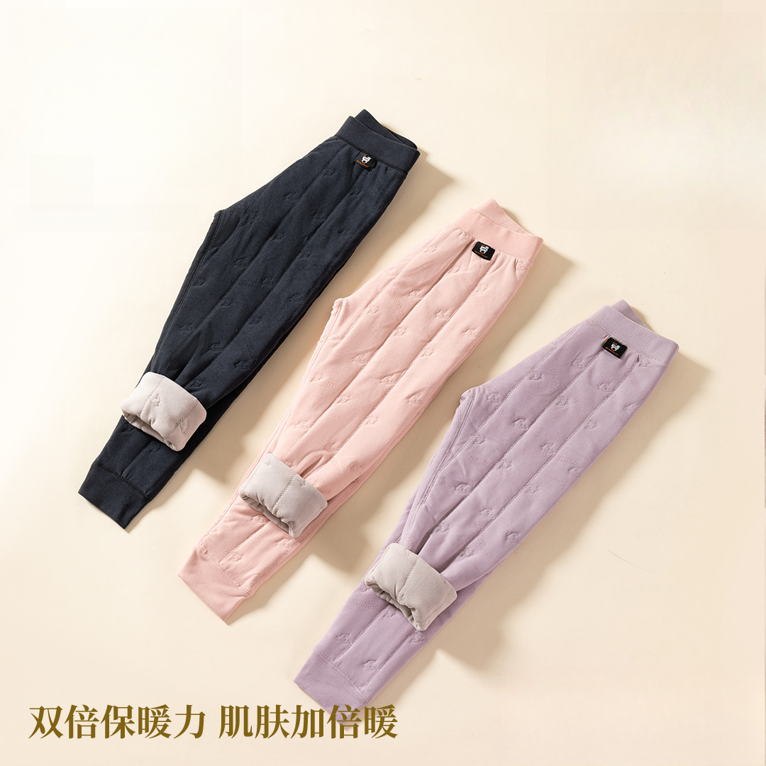 内穿校服神器修身显瘦加绒打底裤子加厚保暖秋裤大码高腰棉裤儿童