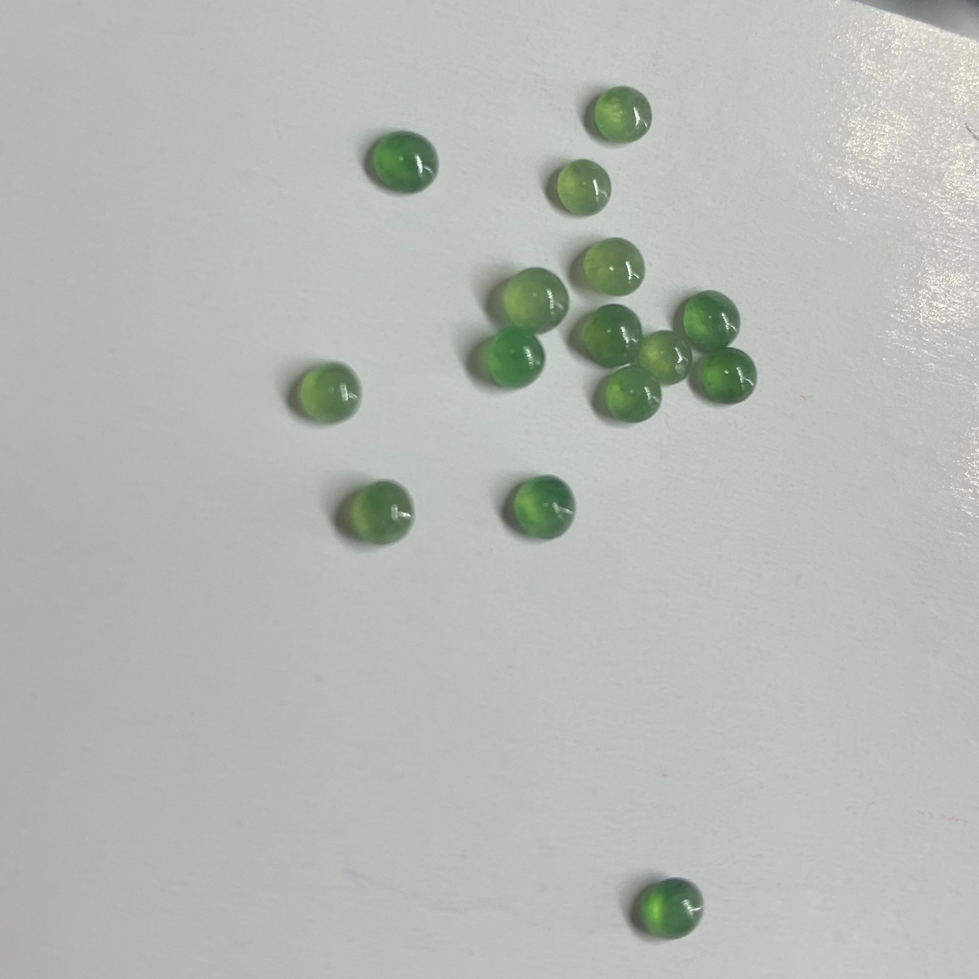 2~3mm橄榄绿排戒美甲专用翡翠蛋面完美主义者慎拍（多样性发其5）