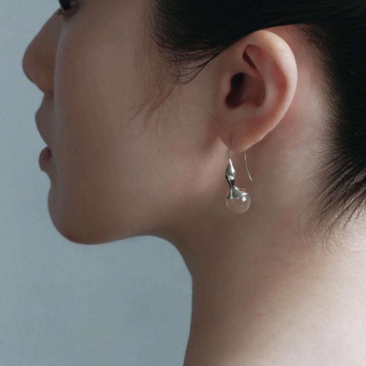 铜合金仿珍珠耳饰 国风小众设计冰透葫芦耳环女百搭高级感耳饰