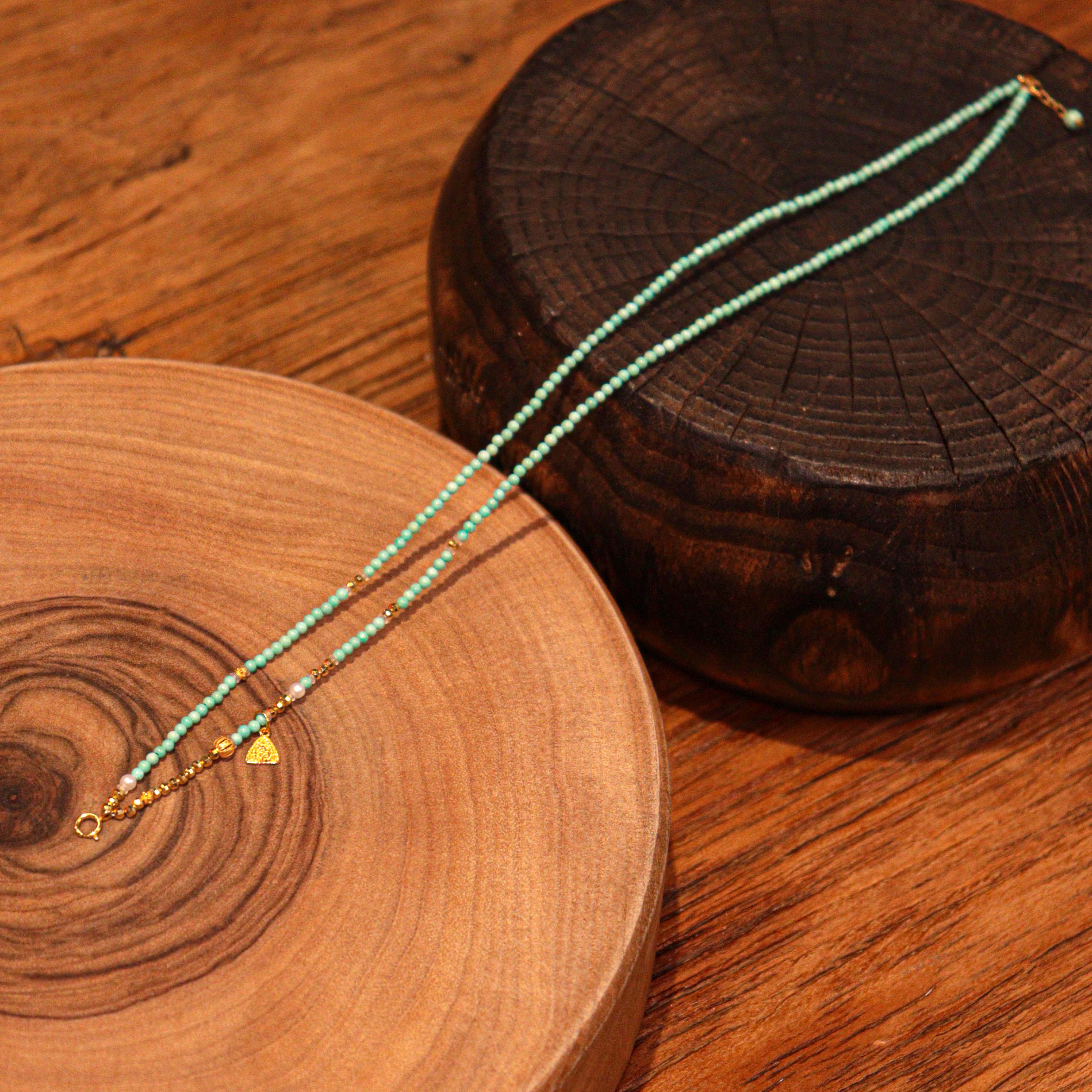 臻和|绿松石18K金百搭链项链锁骨链吊坠珠链挂坠