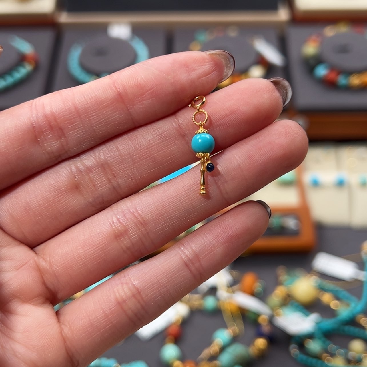 【闪购商品】绿松石滴流18K金镶嵌