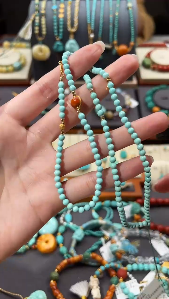 【闪购商品】绿松石颈饰18K金镶嵌绿松石项链