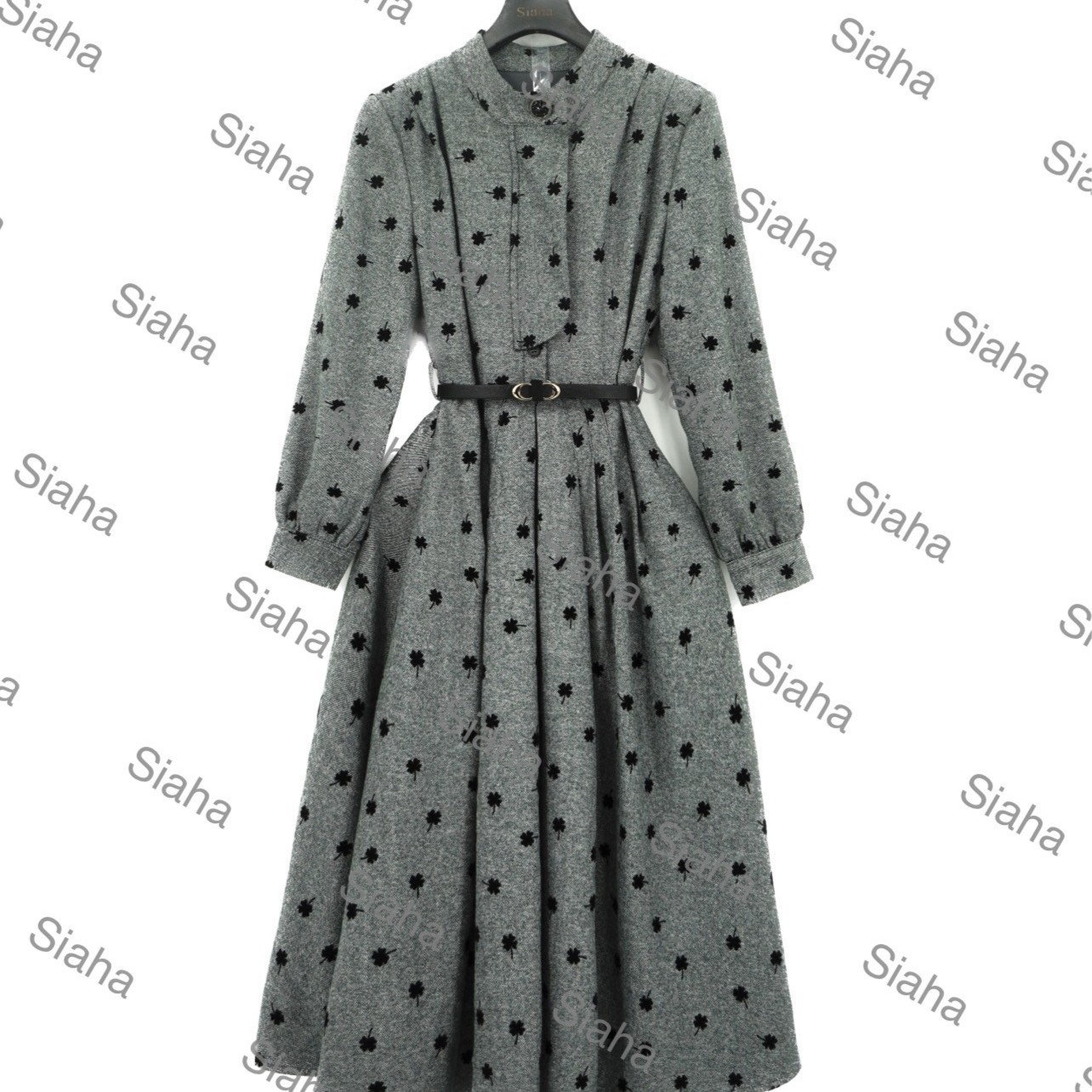 【琼花玉貌】Siaha轻奢高定连衣裙QZ061 复古印花气质