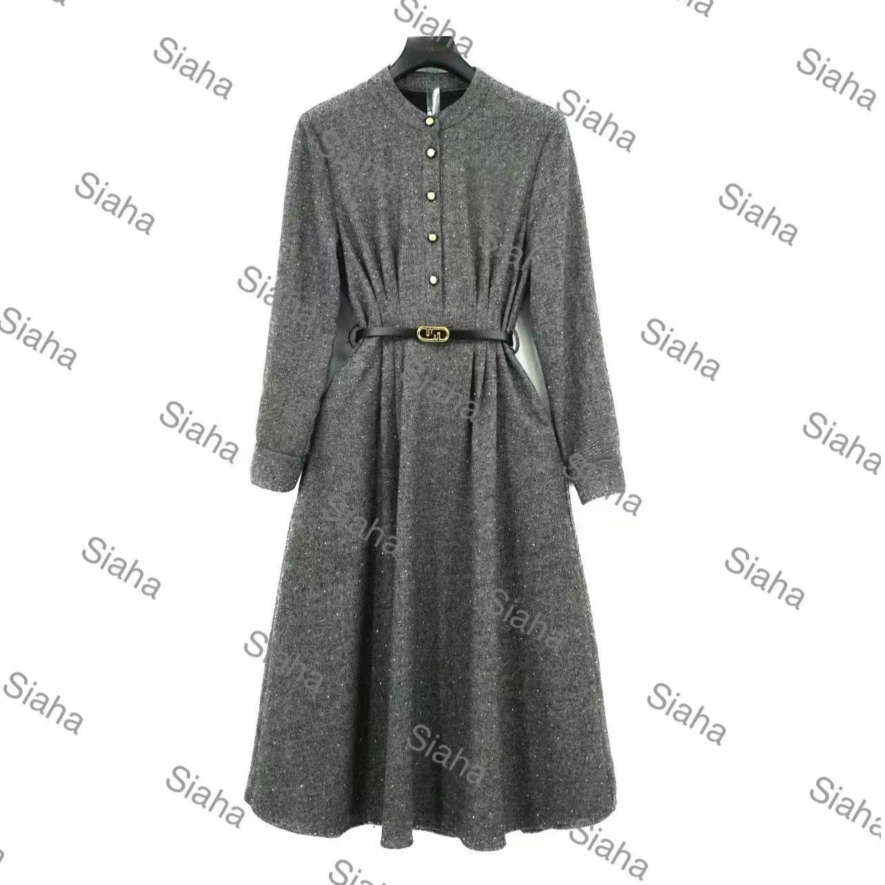 【流绪微梦】Siaha轻奢高定连衣裙QZ049 收腰气质秋冬