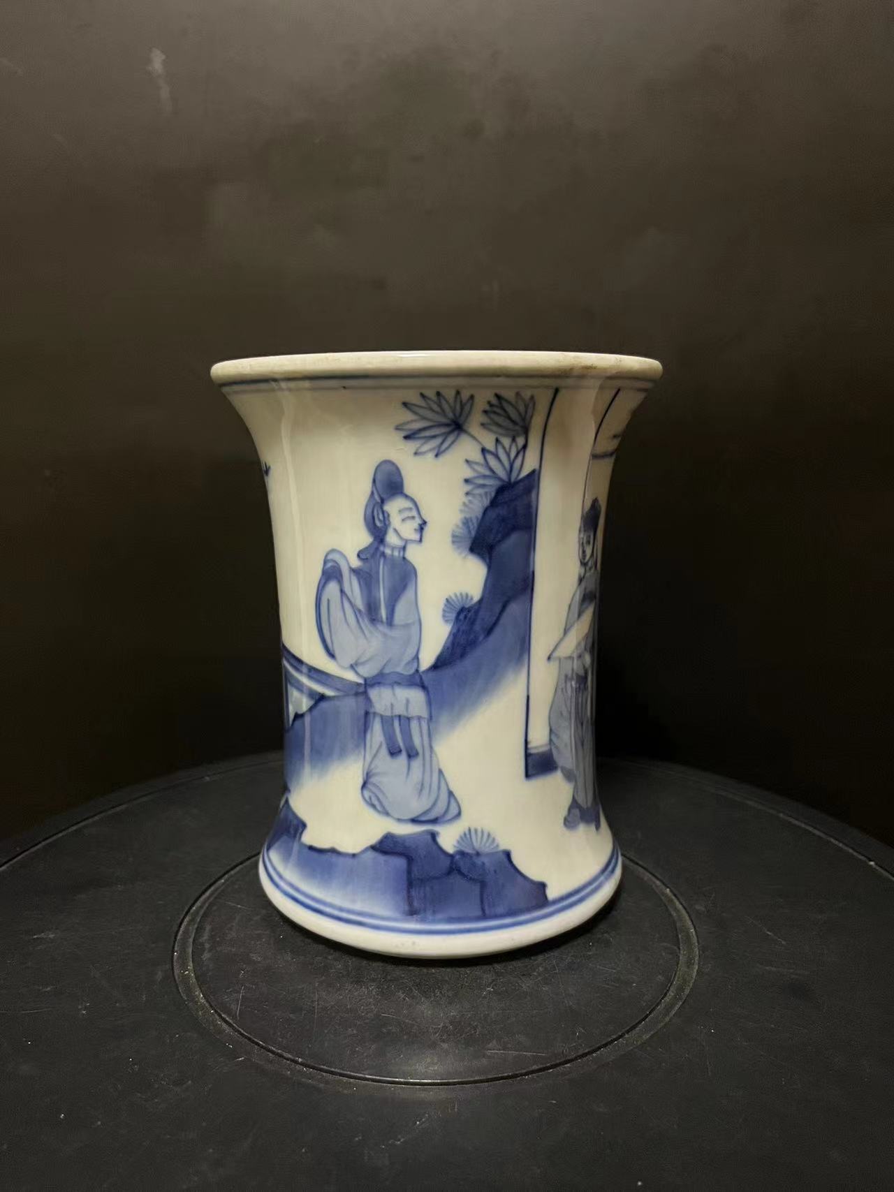 青花人物故事双圈款