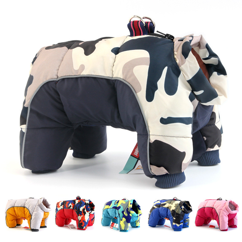 小狗衣服可牵引棉衣泰迪小型犬加厚保暖棉服宠物狗四脚全包护肚子