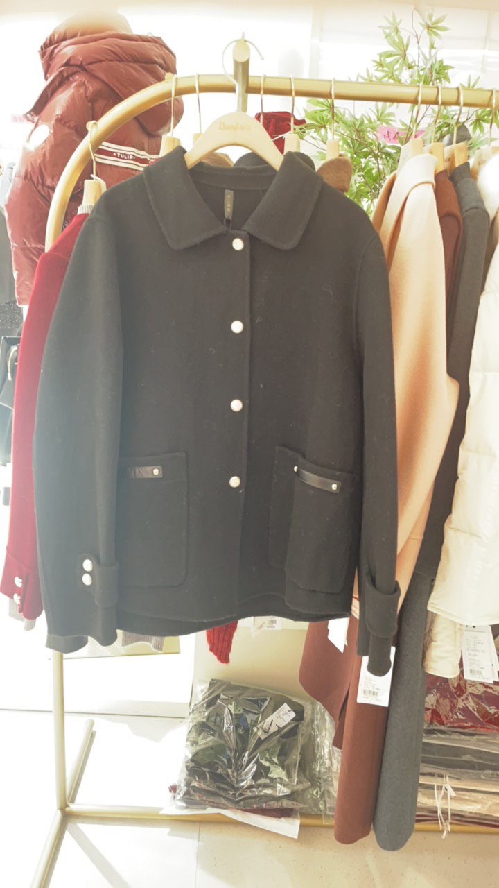 羊毛双面羊绒短款大衣时尚娃娃领小个子女外套秋冬百搭