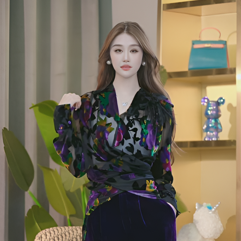 【张喜喜】新款春夏秋季国风多种穿搭百搭衬衫上衣 0217384