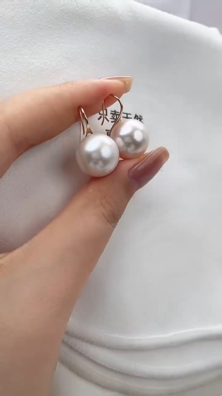 【闪购商品】淡水珍珠耳饰18K金镶嵌14-15