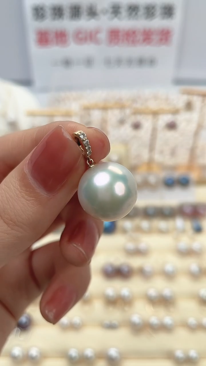 【闪购商品】淡水珍珠吊坠(不含链)18K金镶嵌14-15