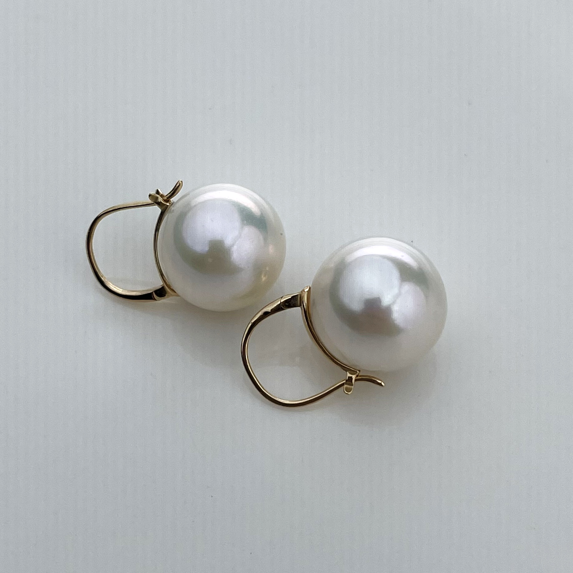 淡水珍珠18k茶壶耳扣款13-14mm经典气质