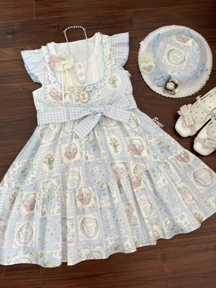 【实体店现货】猫了个猫春日序章原创田园风印花轻lo日常Lolita连衣