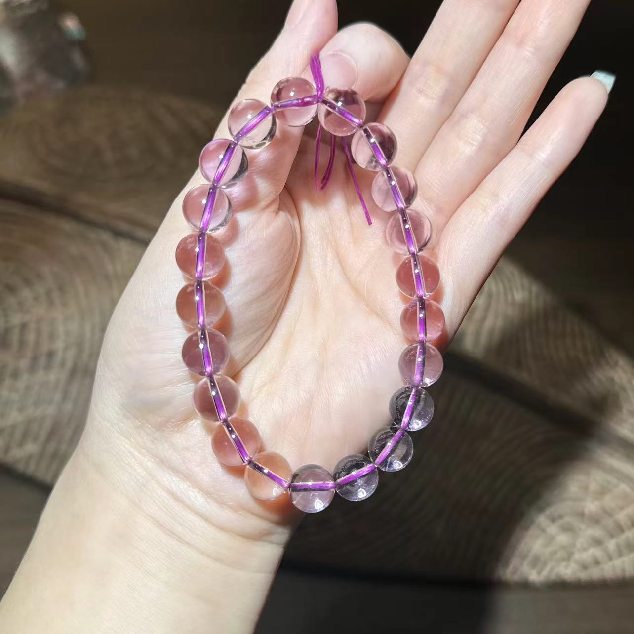 非金属玻璃手链 YS9175 紫色SJ圆珠单圈手链