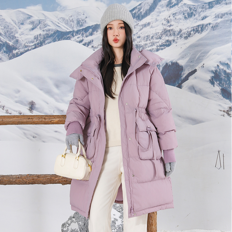 【冰雪如故】冬季新款大码胖mm200斤宽松保暖中长款大码羽绒服2405