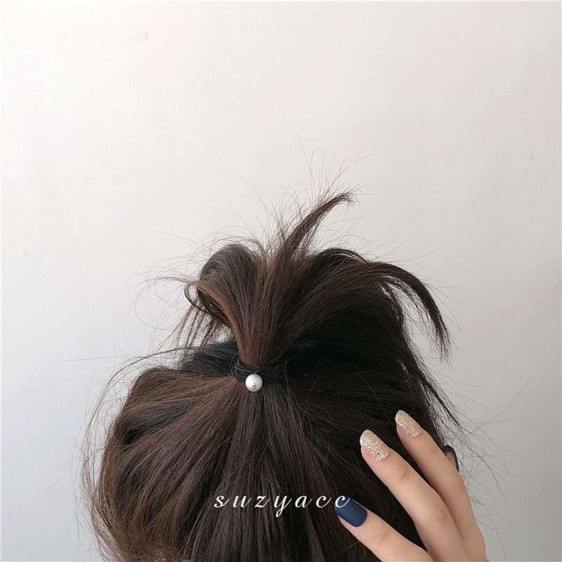 韩国东大门简约气质ZZ头绳女百搭基本款黑色皮筋发绳扎头发饰品