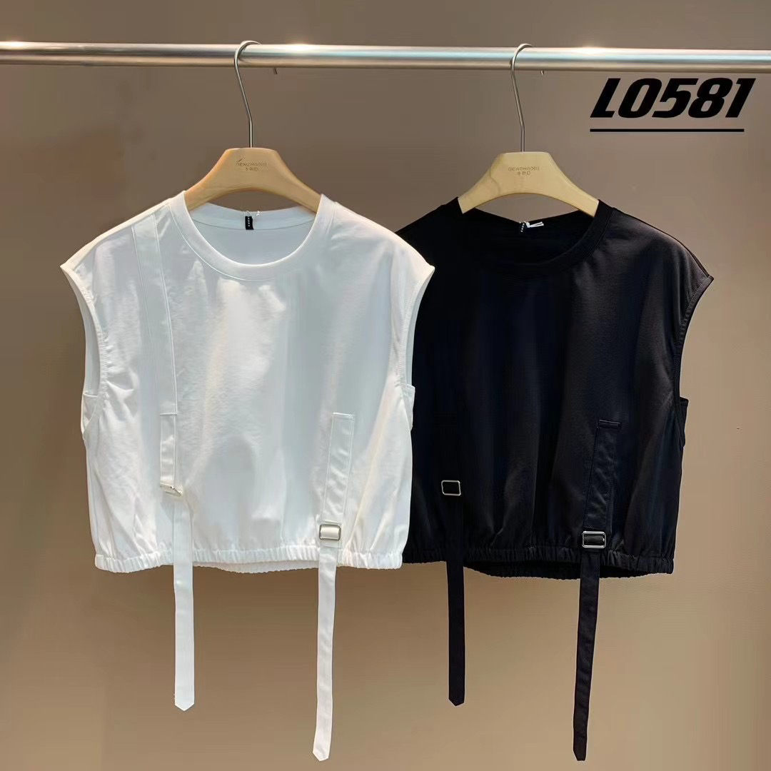 马甲时尚无袖圆领设计感简约