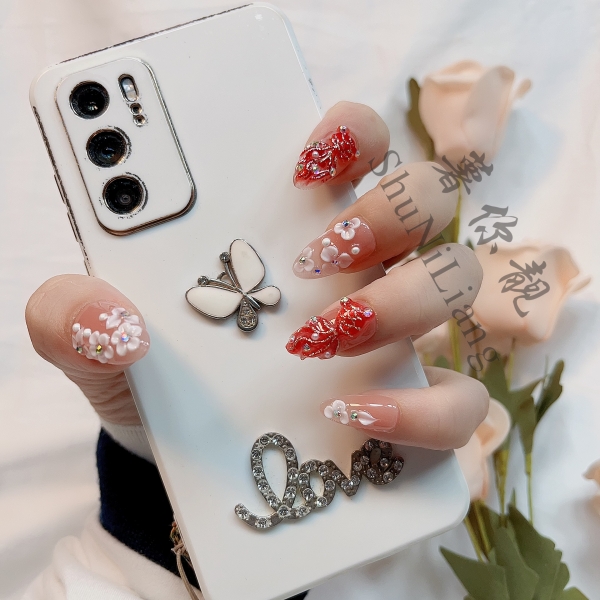 【Y068神仙鱼】薯你靓 品牌 原创设计 纯手工雕花穿戴甲