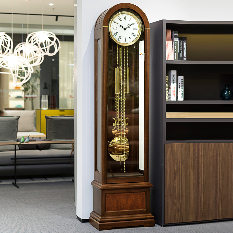 欧式落地钟客厅装饰圆顶机械钟表复古实木时钟老式落地座钟HG268