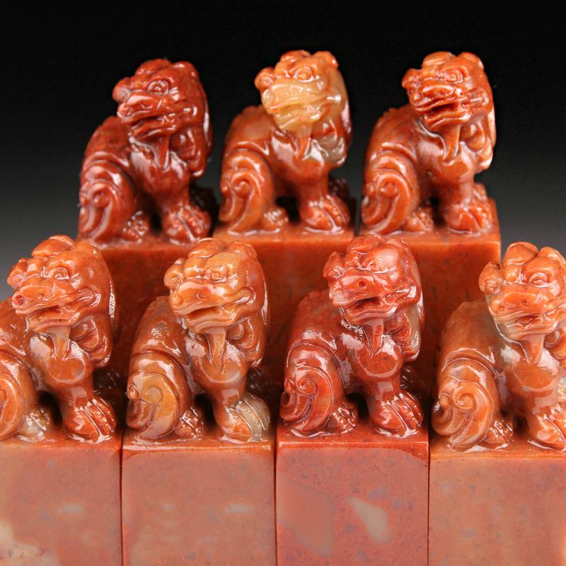 天然石材螭虎貔貅印章纯手工篆刻定制姓名章书法国画用章多规格