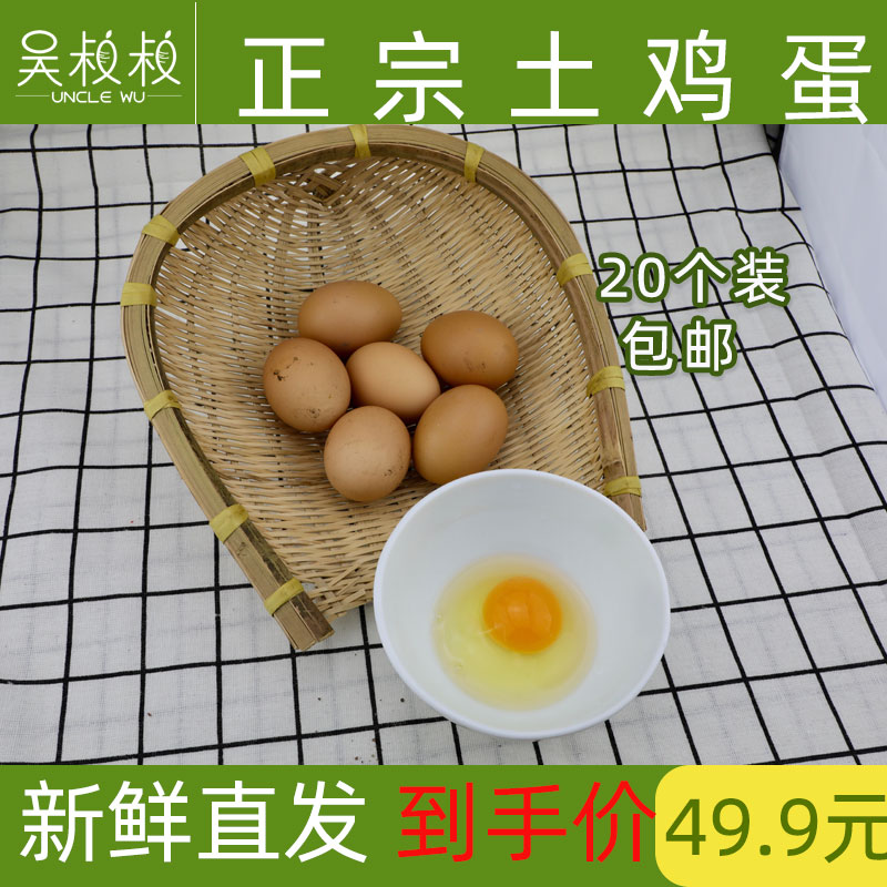 吴叔崇明散养土鸡蛋新鲜20枚鸡蛋