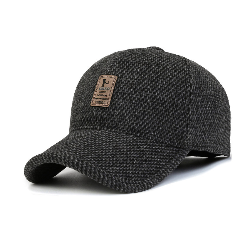 2024年防寒冬季加厚加绒保暖护耳棉帽男士中老年爸爸帽棒球帽女